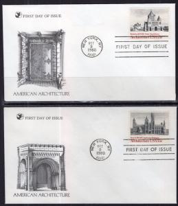 US 1838-1841 Architecture Readers Digest Set of Four U/A FDCs