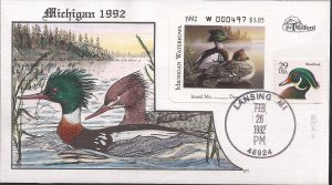 Group of 21 Fred Collins Hand Painted Milford State Duck FDCs - Closeout Sale