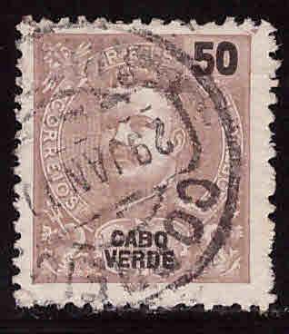 Cabo Verde Cape Verde Scott 45 Used King Carlos from 1898-1903 set Adhesion