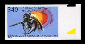 France, 1950-Present #2296 (YT 2759) Cat€18.50, 1992 Teutavel Man, imperf. ...