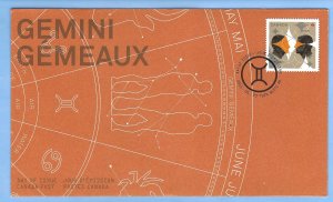 Zodiac Gemini: The Twins, Canada FDC, 2011, (CAFDC2451)