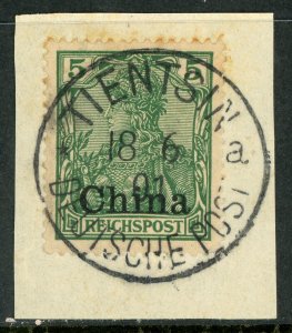 China 1901 Germany 5pf Green Michel  (Sc #25) Boxer Cancel E937