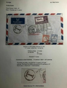 1946 Bombay India Airmail Postage Due Cover To The Hague Netherlands