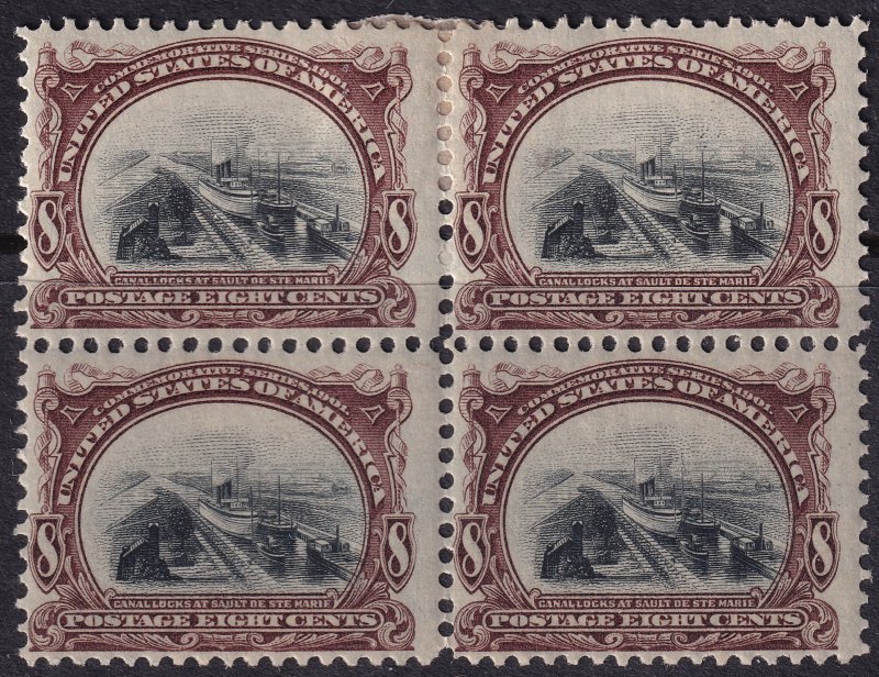 #298 Mint OG, F-VF, Block of 4 (CV $400) (CV $90 - ID30401)