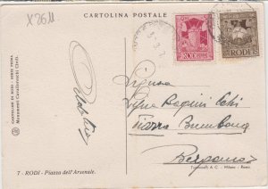 RODI (Rhodes) cover postmarked 1937 Postcard to Bergamo, Italy