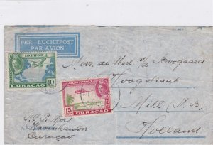 curacao luchtpost stamps cover ref 12897 