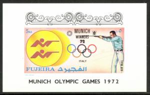 FUJEIRA 1972 MUNICH OLYMPICS TRAP SHOOTING WINNERS Souvenir Sheet Mi BLK158B MNH