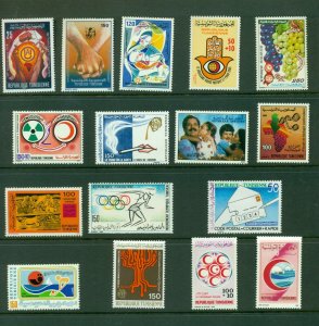 Tunisia collection of 15 VFMNH sets CV $11.85 