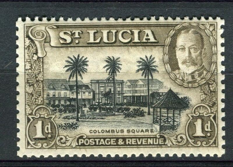 ST. LUCIA; 1936 early GV issue fine Mint hinged 1d. value