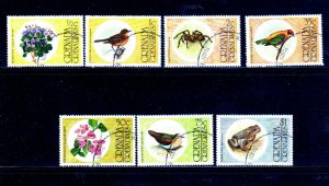 GRENADA GRENADINES #145-151  1976  FLOWERS & BIRDS    MINT  VF NH  O.G  CTO