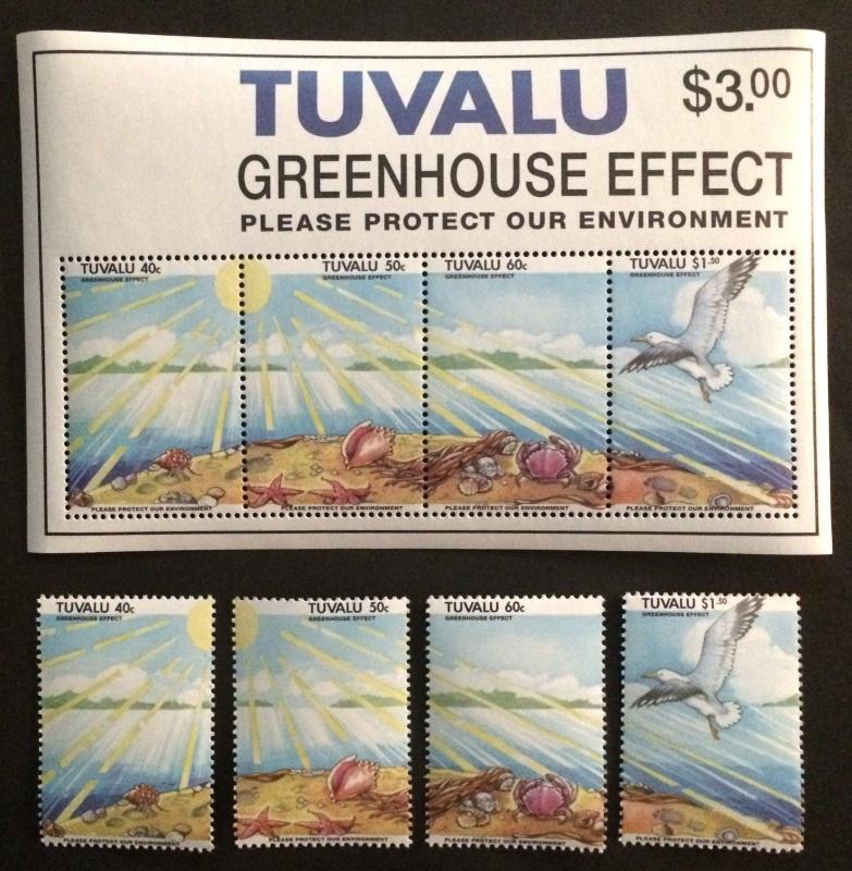 Tuvalu 1993** Mi.670-73, bl.48. Greenhouse effect MNH [21;72]