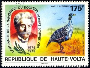 Dr. A. Schweitzer, Birth Cent, Vulturine Guinea Fowl, Burkina Faso SC#C213 used