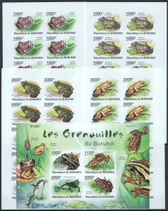 A1354 Imperf 2011 Burundi Fauna Reptiles & Amphibians Frogs ! 10Set+1Kb Mnh