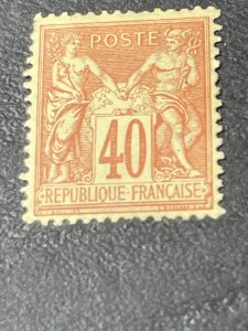 FRANCE # 95-MINT/HINGED---RED---SINGLE----1880
