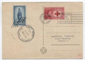 1951 United Nations NY handstamp and machine cancels Courier of the UN [y7306]