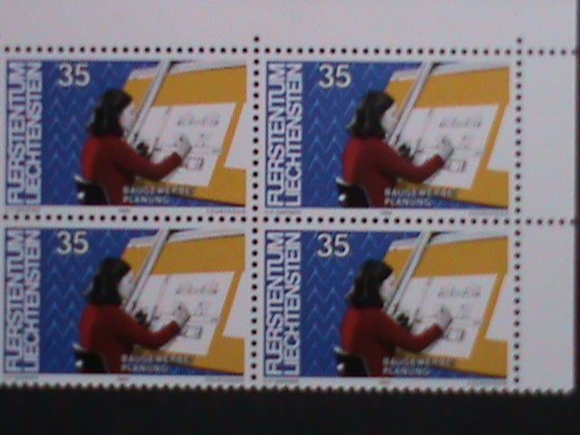 ​LIECHTENSTEIN-1984-SC# 790 INDUSTRIES & OCCUPATIONS MNH IMPRINT BLOCK-VF-