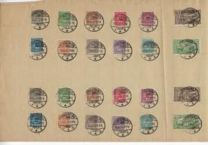 Schleswig - Scott # 1 - 14, used, on sheet of paper, two cpl. sets