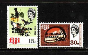 Fiji-Sc#B5-6- id9-unused NH semi-postal set-Hurricane relief-1972-