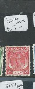 MALAYA KELANTAN (PP0710B) SULTAN 12C SG 70    MOG