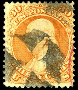 U.S. #100 USED LIGHT CREASE