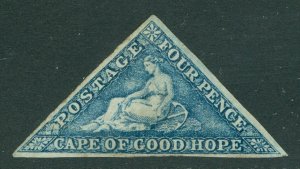 SG 19c Cape of good hope 1863-64. 4d steel blue. Fresh mint without gum. Full...