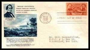 US 964 Oregon Territory Fulton Typed FDC