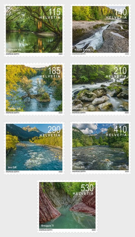 2023 Switzerland River Landscapes (7) (Scott NA) MNH