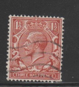 GREAT BRITAIN #212 1934 1 1/2p KING GEORGE V F-VF USED a
