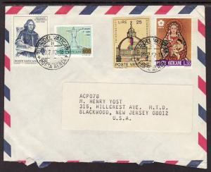 Vatican to Blackwood NJ 1982 Airmail Cover 