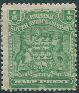 Rhodesia 1898 SG75a ½d green Arms MH