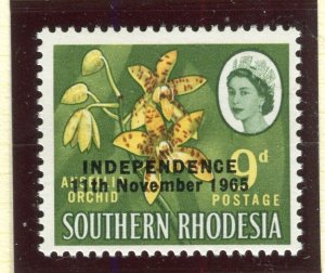 S. RHODESIA; 1965 early QEII Independence pictorial issue MINT MNH 9d. value