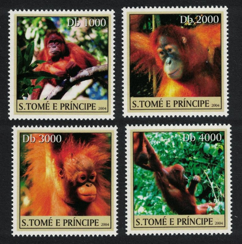 Sao Tome Chimpanzee Monkeys 4v