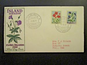 Iceland SC# 309 - 310 1958 Flowers FDC - Z4667