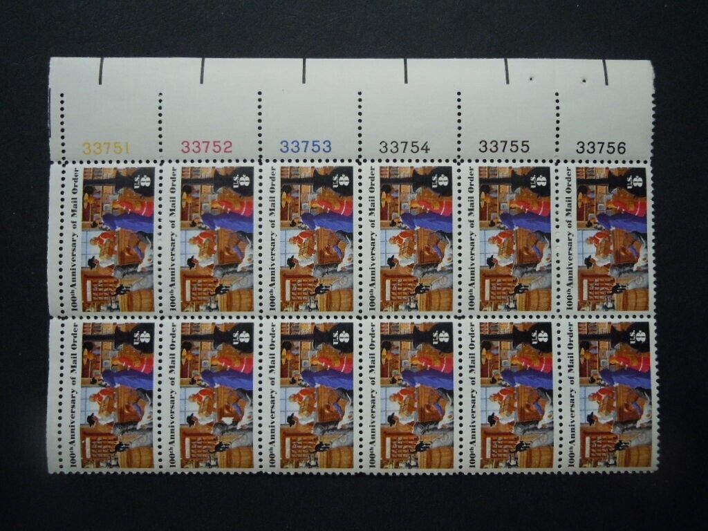 1468 MNH 5 Plate numbers block 12 stamps (100th Anniversary of