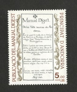 ANDORRA-FRANCE-MNH STAMP-Art, edition of Manual Digest-1986.