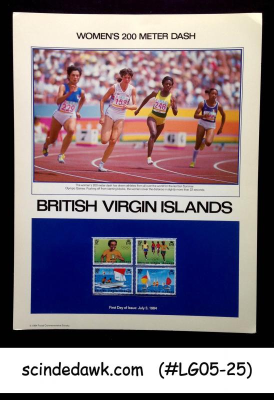 BRITISH VIRGIN ISLANDS - 1984 WOMEN'S 200M DASH / OLYMPICS PANEL MNH