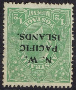 NWPI NEW GUINEA 1918 KGV ½D MULTIPLE WMK INVERTED