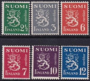 Finland 1947 Sc 257-62 set MNH**