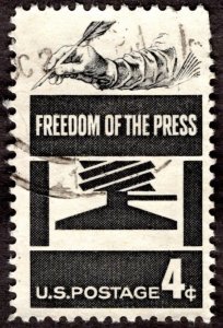 1958, US 4c, Freedom of Press, Used, Sc 1119