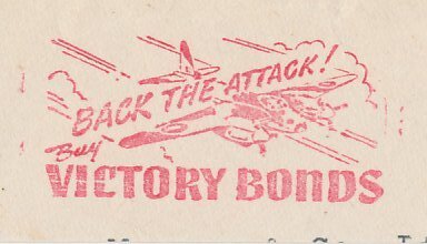 Meter top cut Canada 1943 Jet fighter - Back the Attack - Victory Bonds