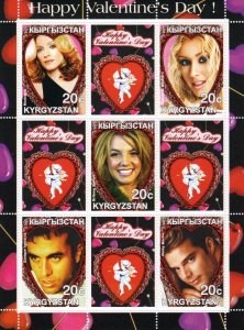 Kyrgyzstan 2001 Happy Valentine's Day Madonna/Christina Aguillera Sheetl...