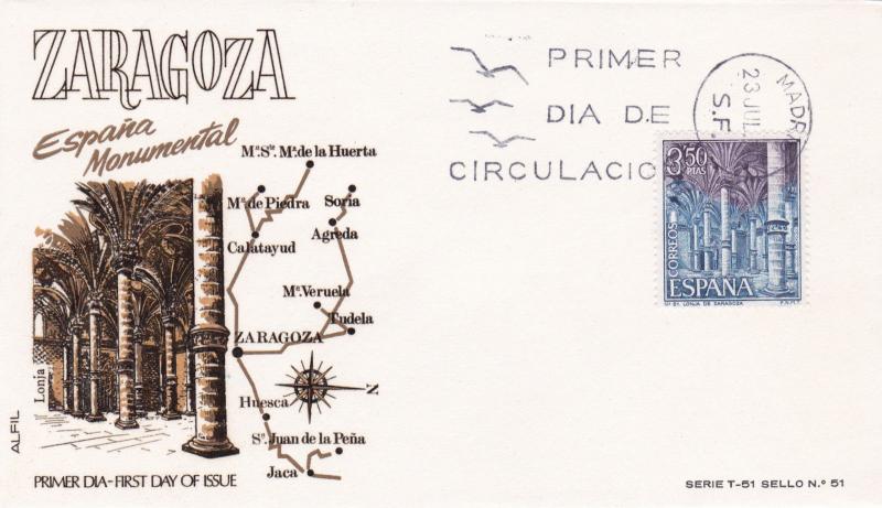 Spain 1970 Tourist Series set of 6 FDC Unadressed VGC