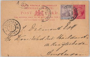 52016 - TRINIDAD - POSTAL HISTORY - STATIONERY CARD to THE NETHERLANDS 1897