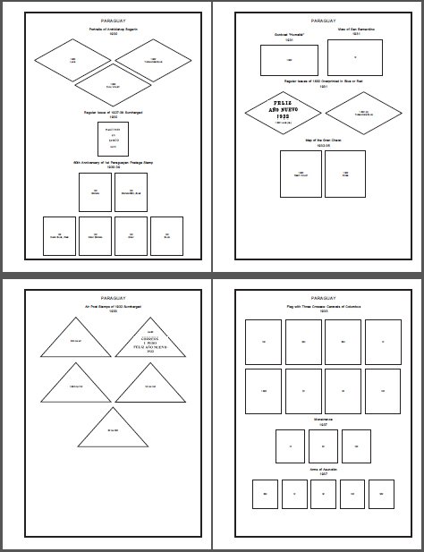 PARAGUAY STAMP ALBUM PAGES 1870-2008 (771 PDF digital pages)