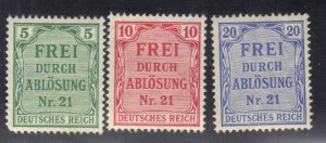 GERMANY SC# OL3-OL5 MNH  5, 10, 20pf  1903