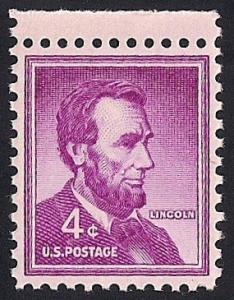 1036 4 cents Lincoln Stamp Mint OG NH EGRADED XF 94 XXF