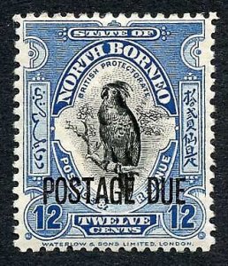 North Borneo SGD83 12c Post Due M/M Cat 75 Pounds