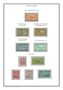 Travancore 1888-1946 PDF (DIGITAL) STAMP ALBUM PAGES 