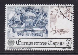 Spain #2291 cancelled 1982  Europa 33p discovery of new world