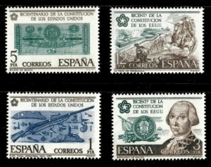 Spain 1976 - American Constitution, 200 Years - Set of 4v - Scott 1947-50 - MNH